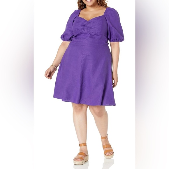 THE DROP - Women's Nala Twist-Front
 Linen Mini  Dress - XL *NWOT* - Picture 5 of 10